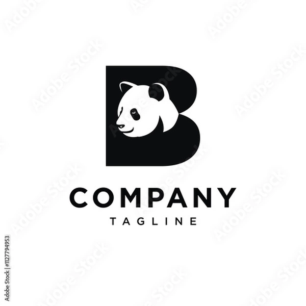 Fototapeta  Letter B Panda Logo Icon Vector 