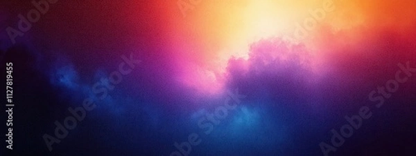 Fototapeta Vibrant Abstract Gradient Poster Background Purple Blue Orange Gold Light Dynamic Brush Strokes Dreamy Atmosphere