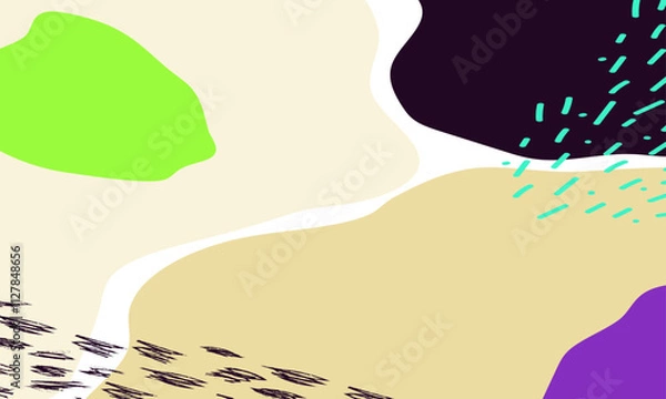 Fototapeta Hand drawn minimal background. Hand drawn abstract shape background