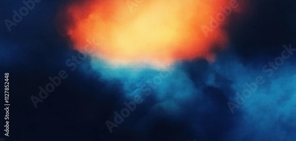 Fototapeta Abstract Gradient Background Blue Orange Soft Glowing Ethereal Calmness Wave Colorful Texture Design