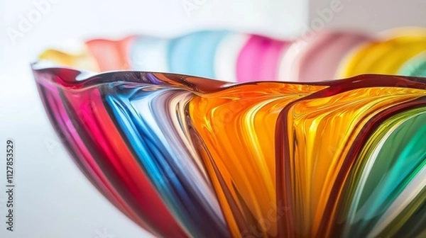 Fototapeta Colorful Close-Up of Blown Glass Artwork with Vibrant Patterns