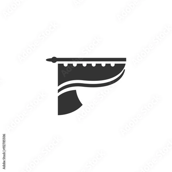 Obraz Curtains Icon. Vector logo on white background