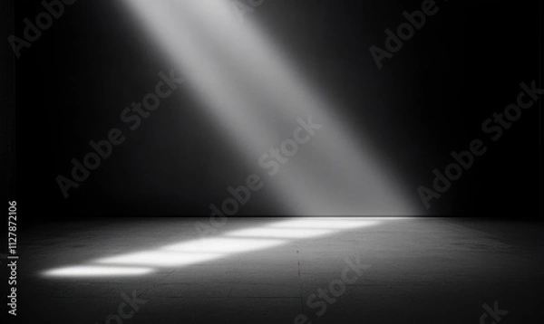 Fototapeta Minimalist High Contrast Light Beam Abstract Photography Dramatic Shadows Textures