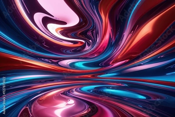 Fototapeta Energetic 3D Environment with Fluid Visuals and Modern Design