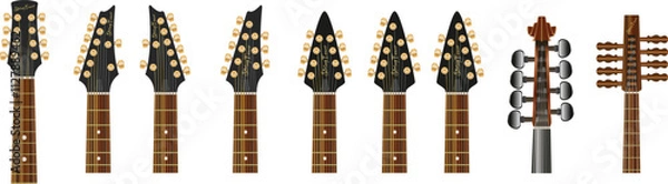 Fototapeta 8 String Instrument Heads