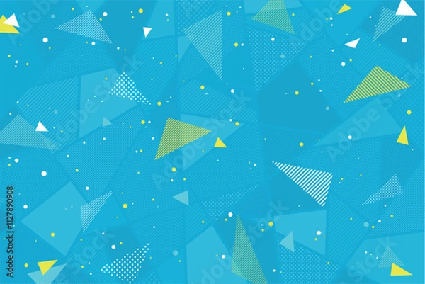 Obraz 三角明るくポップな背景素材 水色  オレンジ イベント セール バックグラウンド ドット ストライプ