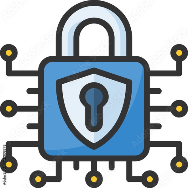 Obraz Digital security icon for fintech, financial, finance, banking, digital, innovation, security, money, bank, tech, cryptocurrency, blockchain and technology