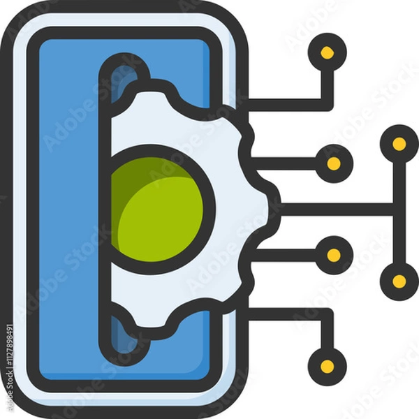 Obraz Mobile apps icon for fintech, financial, finance, banking, digital, innovation, security, money, bank, tech, cryptocurrency, blockchain and technology