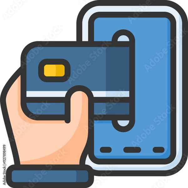 Obraz Payment gateway icon for fintech, financial, finance, banking, digital, innovation, security, money, bank, tech, cryptocurrency, blockchain and technology