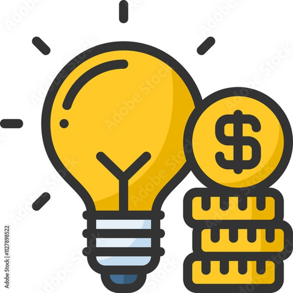 Obraz Money innovation icon for fintech, financial, finance, banking, digital, innovation, security, money, bank, tech, cryptocurrency, blockchain and technology