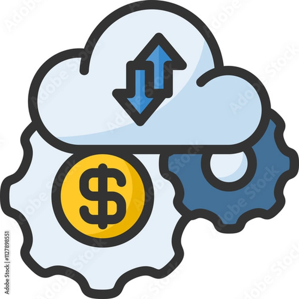 Obraz Saas icon for fintech, financial, finance, banking, digital, innovation, security, money, bank, tech, cryptocurrency, blockchain and technology