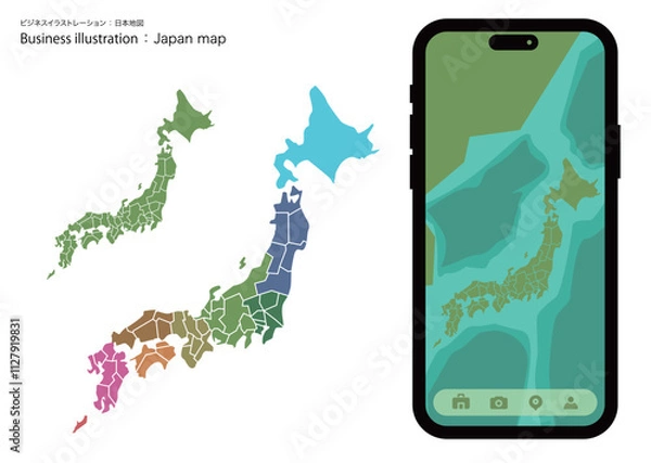 Obraz シンプルな「日本地図」のベクターイラストレーション