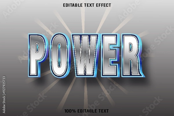 Obraz Power editable text effect 3d emboss modern style