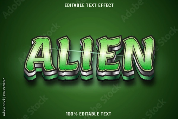 Obraz Alien editable text effect 3d emboss modern style