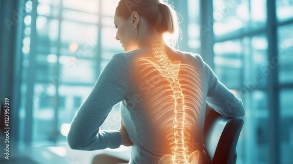 Fototapeta Improve posture and spinal health with effective exercises. Discover tips for a pain-free back and better well-being today.