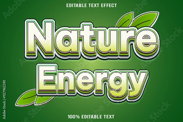 Obraz Nature Energy editable text effect 3d emboss cartoon style