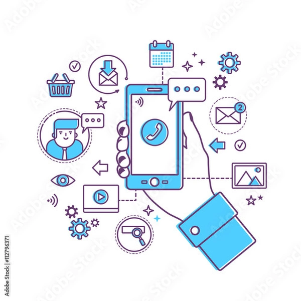 Obraz Illustration Mobile technology