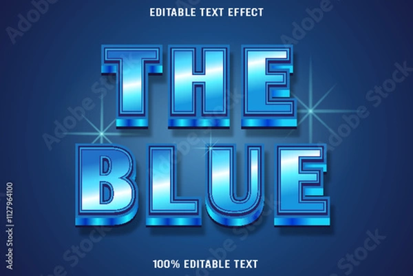 Obraz The Blue editable text effect 3d emboss neon style