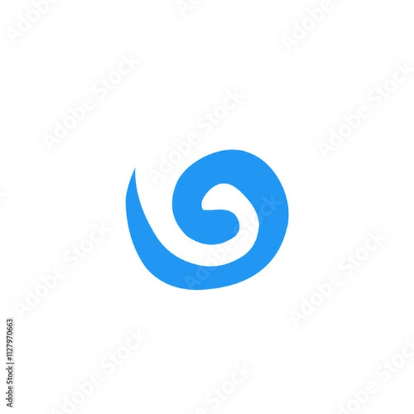 Obraz blue swirl swoosh element 