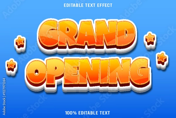 Obraz Grand Opening editable text effect 3d emboss cartoon style