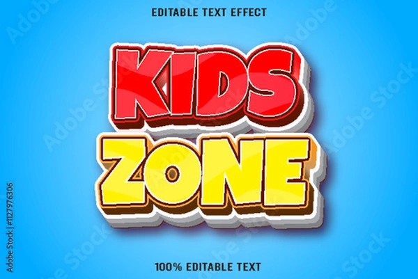 Obraz  Kids Zone editable text effect 3d emboss cartoon style