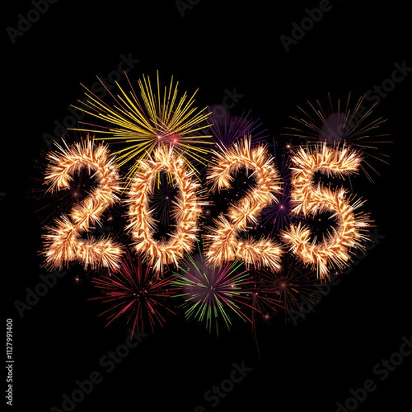 Fototapeta 2025 year fireworks AI