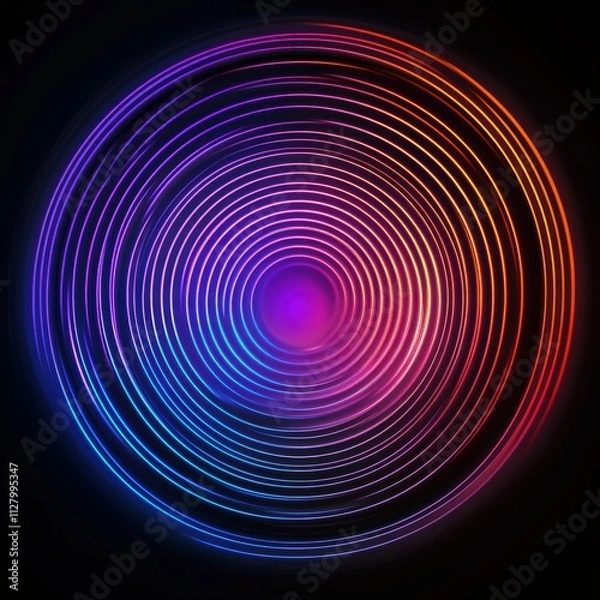 Fototapeta Colorful Circular Pattern with Vibrant Light Effects and Gradients