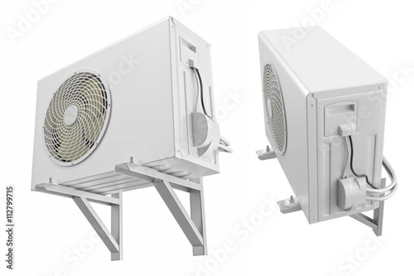 Obraz Air Conditioning on white background. 3D image