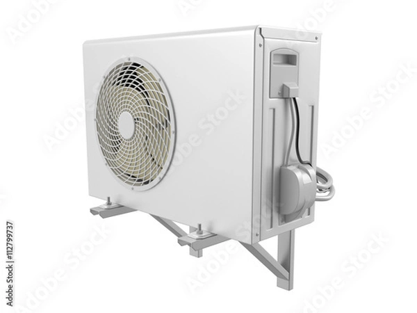 Obraz Air Conditioning on white background. 3D image