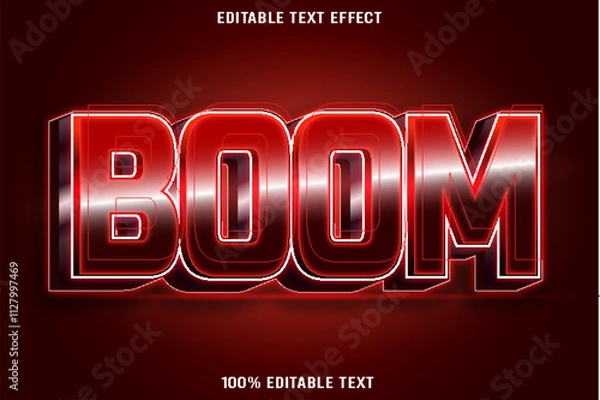 Obraz Boom editable text effect 3d emboss modern style