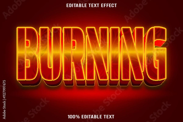 Obraz Burning editable text effect 3d emboss modern style