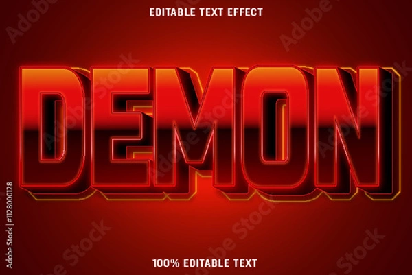Obraz  Demon editable text effect 3d emboss modern style