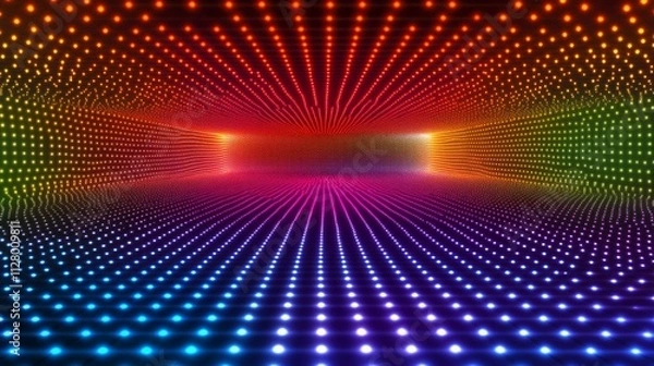 Fototapeta Colorful Light Tunnel Abstract Background Design
