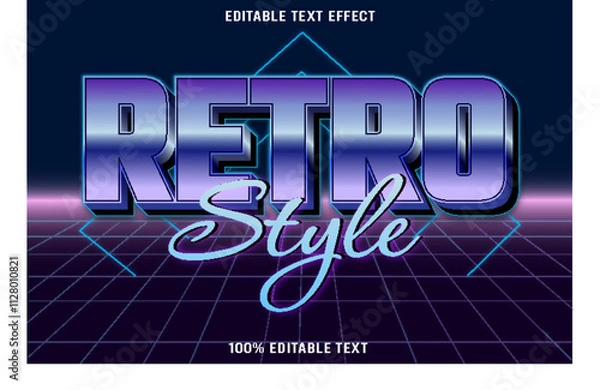 Obraz Retro Style editable text effect 3d emboss 80's style