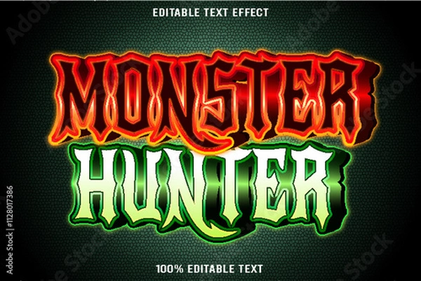 Obraz Monster Hunter editable text effect 3d emboss modern style