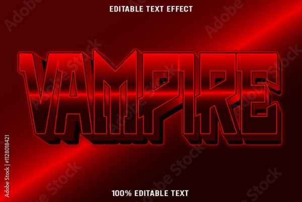 Fototapeta Vampire editable text effect 3d emboss modern style
