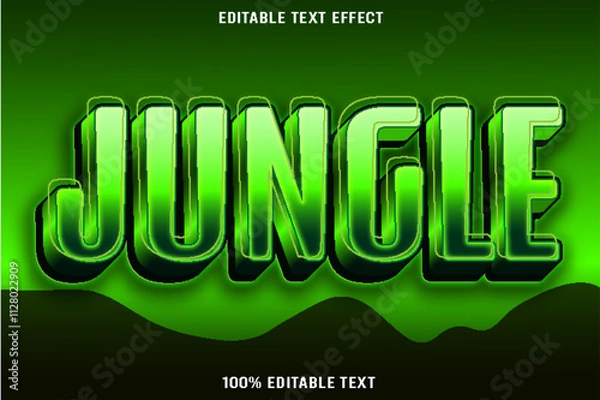 Obraz Jungle editable text effect 3d emboss modern style