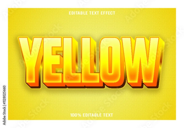 Obraz Yellow editable text effect 3d emboss modern style