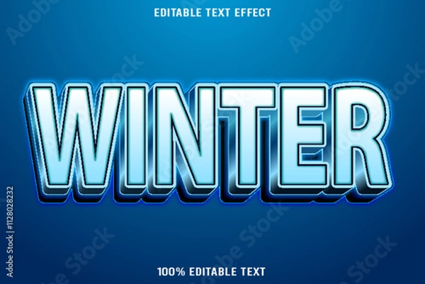 Obraz Winter editable text effect 3d emboss modern style