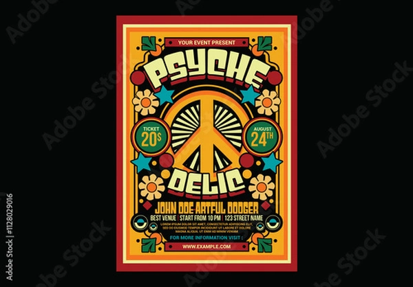 Obraz Psychedelic Music Flyer