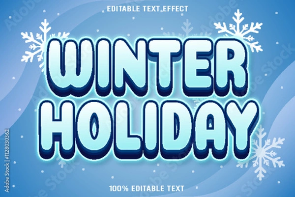 Obraz Winter Holiday editable text effect 3d emboss modern style