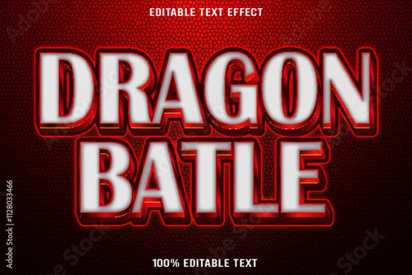 Obraz Dragon Battle editable text effect 3d emboss modern style