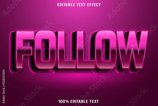 Obraz  Follow editable text effect 3d emboss modern style