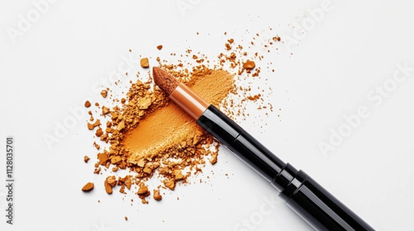 Fototapeta Mockup of cosmetics in an evocative soft brown tone on a white background