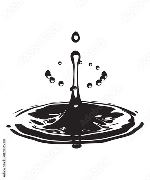 Obraz Dynamic Water Splash Silhouette Design