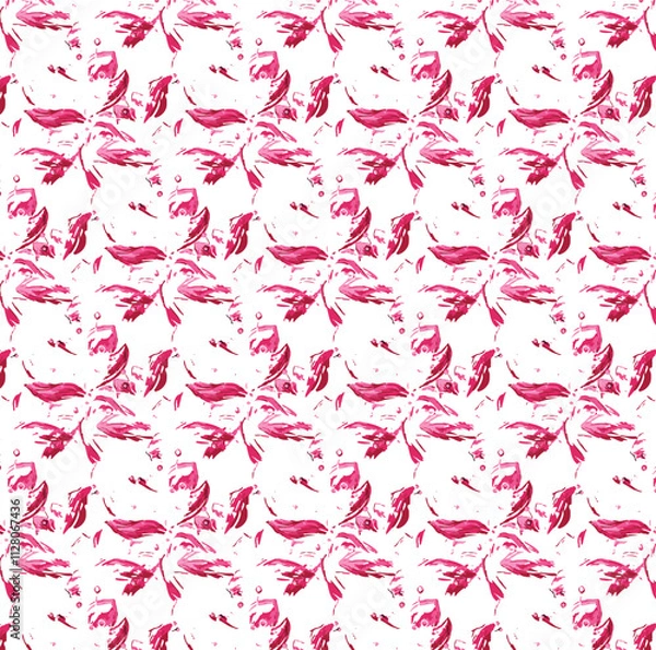 Fototapeta seamless pattern with pink flowers
