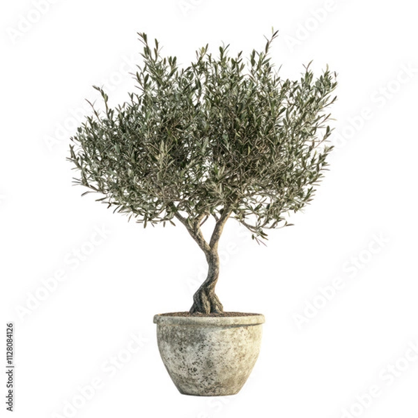 Obraz Olive Tree in a Pot on Transparent Background