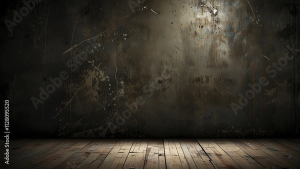 Obraz Empty wooden table with grunge wall background, mockup dispaly product concept