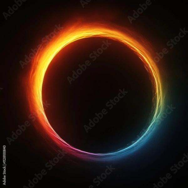 Fototapeta Dynamic color circle emblem digital space graphic artwork abstract environment vibrant viewpoint energy concept for seo impact
