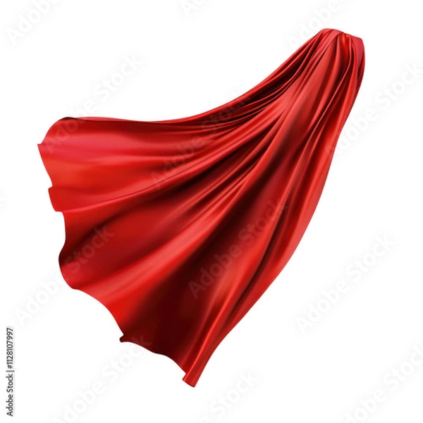 Obraz Red Fabric Draped on Transparent Background